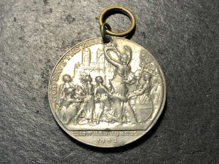 Pewter King Edward VII Coronation medallion - June 26th 1902