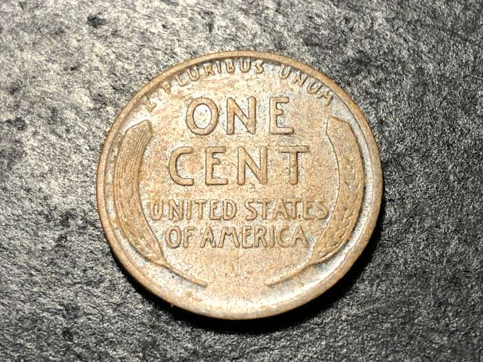 1914 American Wheat penny (1 cent) Bronze coin - No mintmark