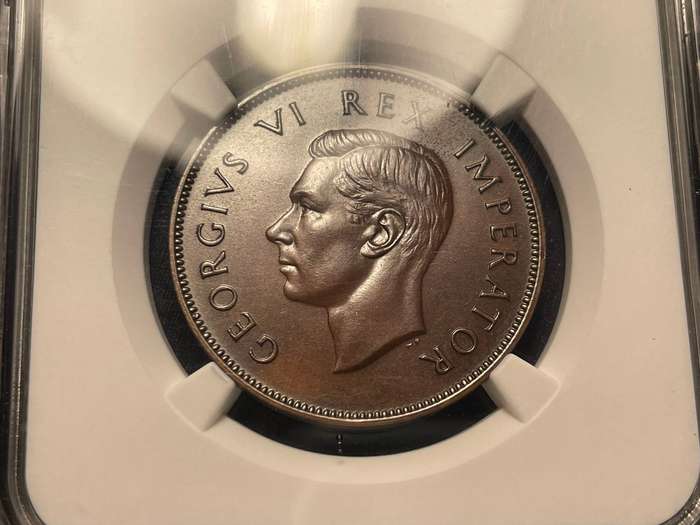 Extremely rare 1944 SA Union proof 1 penny graded PF66BN at NGC - Only 150 Minted - Only 3 Higher