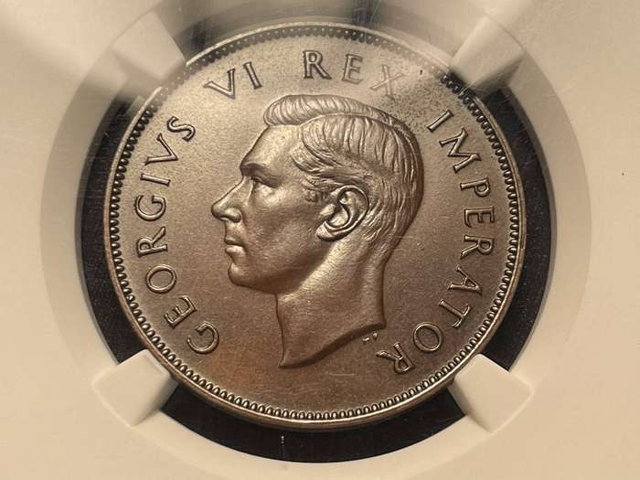 Extremely rare 1944 SA Union proof 1 penny graded PF66BN at NGC - Only 150 Minted - Only 3 Higher