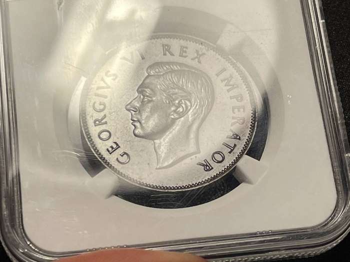 Extremely rare 1945 SA Union proof 1 penny graded PF65BN at NGC - Only 150 Minted - Only 7 Higher