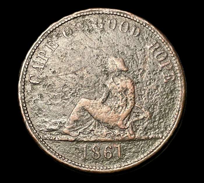 Scarce 1861 Cape Of Good Hope token - Whyte & Co - Copper/Bronze - Hern 662a