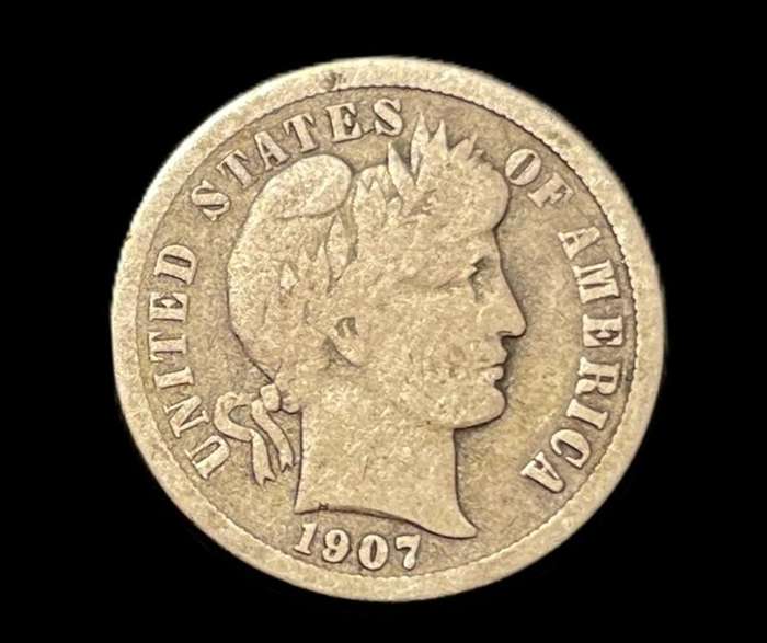 Scarce 1907 USA Silver 1 Dime coin