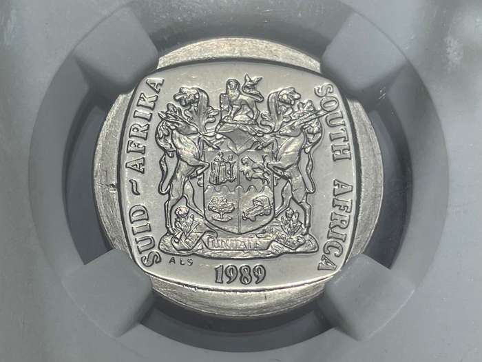 Never issued in mint packs - 1989 South African R2 coin NGC graded MS63 - Only 3 coins better