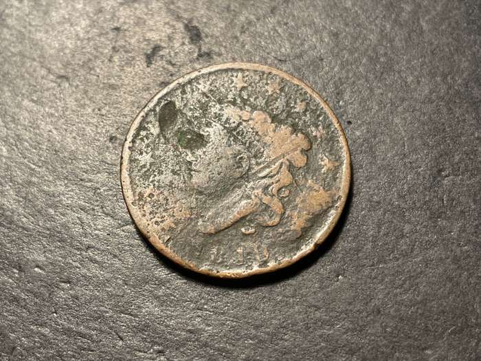 Well used 1819 American early large 1 cent coin