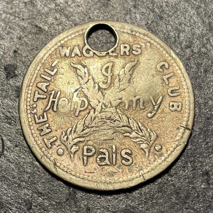 Interesting 1909 London dog tag - Tail wagers club