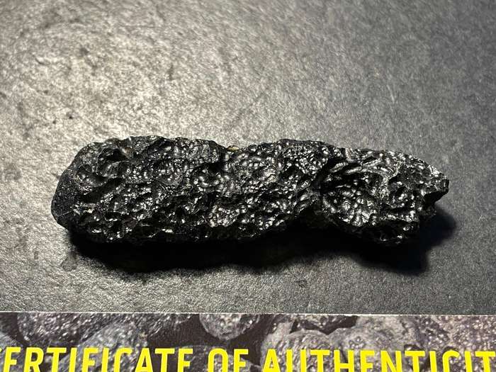 Large 63.5 ct Genuine Tektite meteorite impact crater stone with Certificate of Authenticity