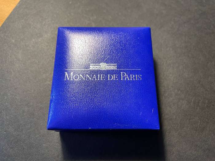 French silver 1/4 Euro coin minted in 2002 - With certificate of authenticity and original box
