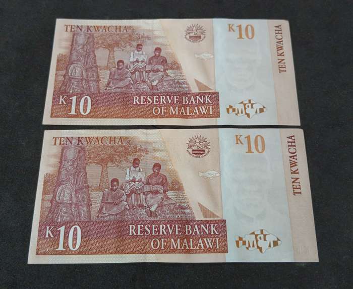 Malawian bank notes TEN KWACHA x 2
