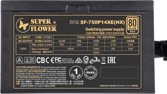 Super Flower 750w 80+ Gold - Gaming Power Supply - Good Condition - Warranty