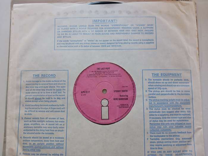 Spooky Tooth - Featuring Mike Harrison - The Last Puff (Scarce 1970 UK rleased LP )