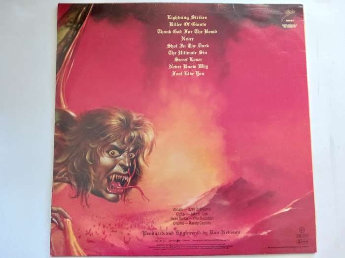 Ozzy Osbourne - The Ultimate Sin   ( 1986 UK released LP.)