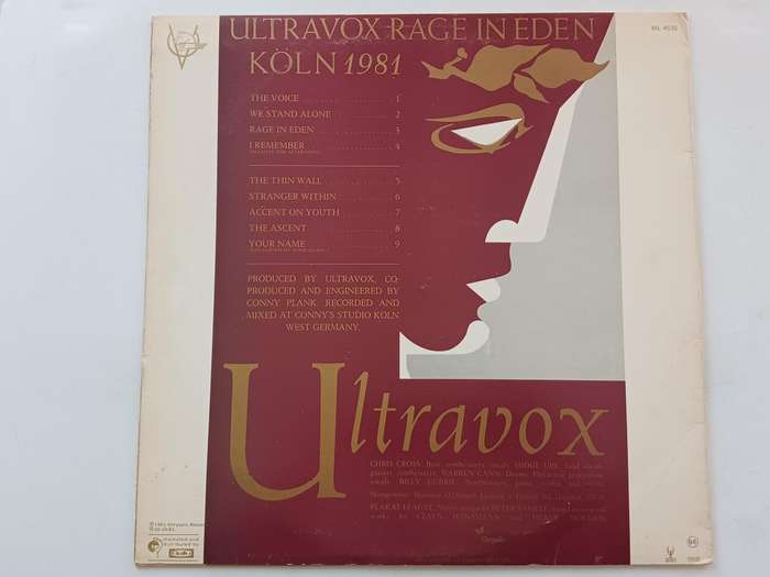 Ultravox  -  Rage in Eden  ( 1981 SA released LP. )