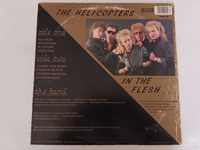 The Helicopters  - In The Flesh  ( Scarce 1987 SA released LP,from a SA band )