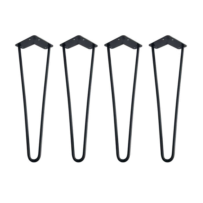 SET of 4 - 45cm - 2 PIN Hairpin Leg for Coffee - Side Table  - Powder Coated Black