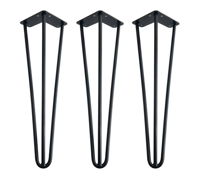 SET of 3 - 40 cm - Hairpin Leg for Coffee - Side Table - Powder Coated Black