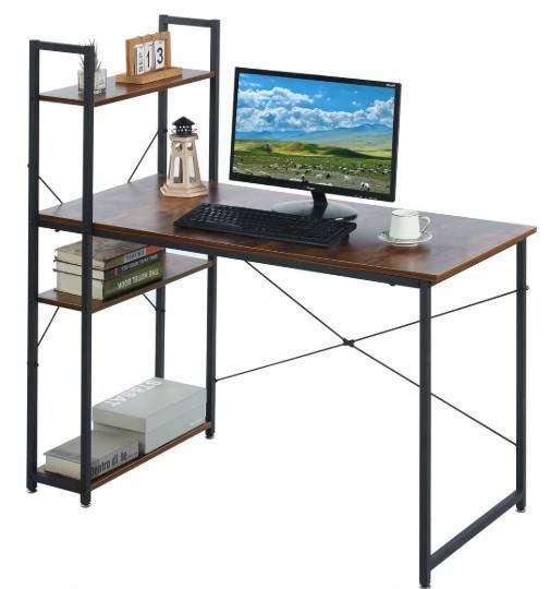 Computer Table Study Writing Desk Home Office Workstation with 4 Shelves