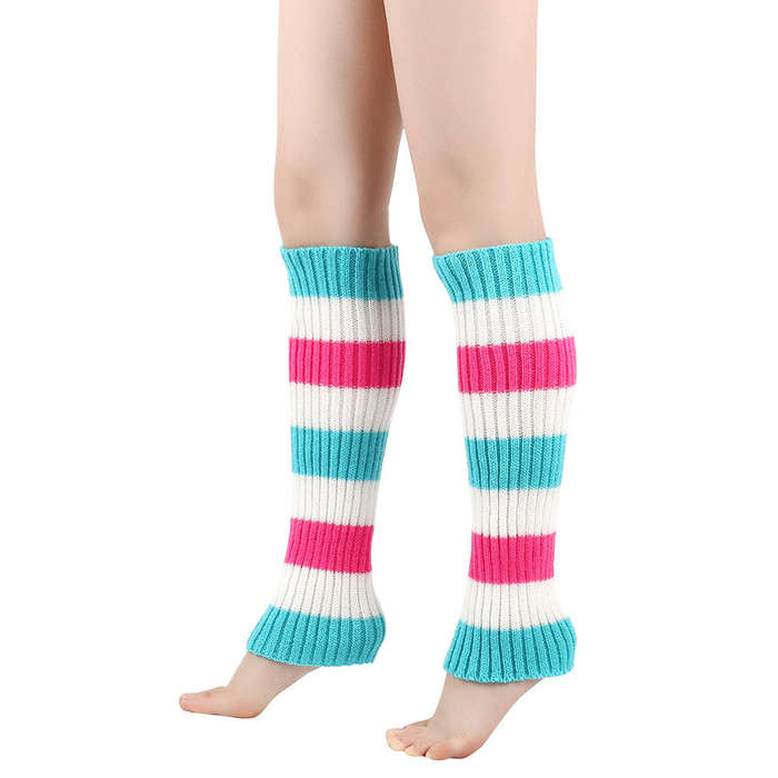 Legwarmers boot socks leg warmer boot wrap Pink/L.Blue/white#fast shipping# #local stock#