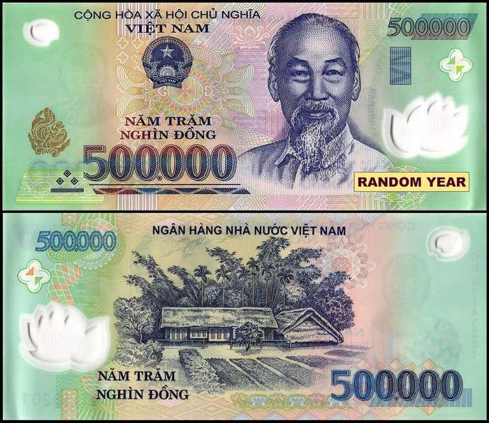 Vietnam Banknote, $500,000 Dong