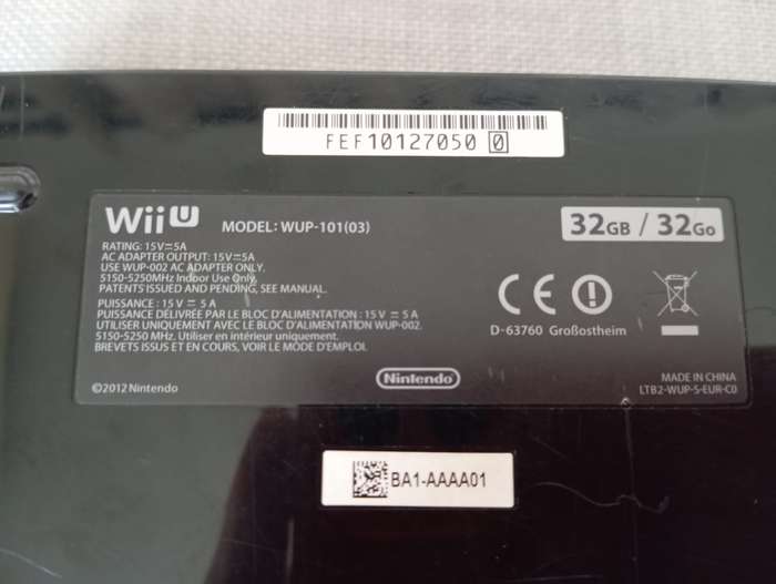 Nintendo Wii U console with game