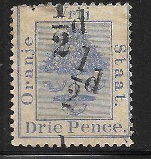 ORANGE FREE STATE SPECTACULAR ROTATED DOUBLE OVERPRINT MM(*)
