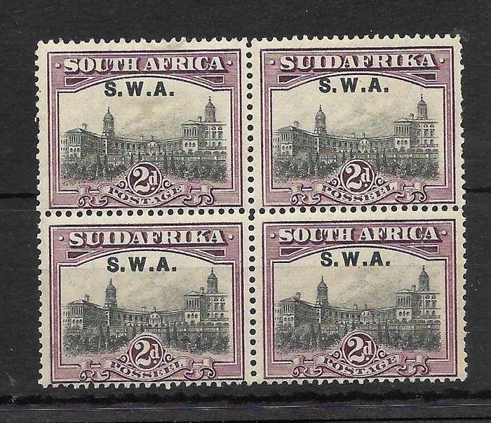 SOUTH WEST AFRICA 1926 LONDON PICTORIALS 3 MM Pairs Including 3d Perf Down-NO STOP & 2d Perf Down