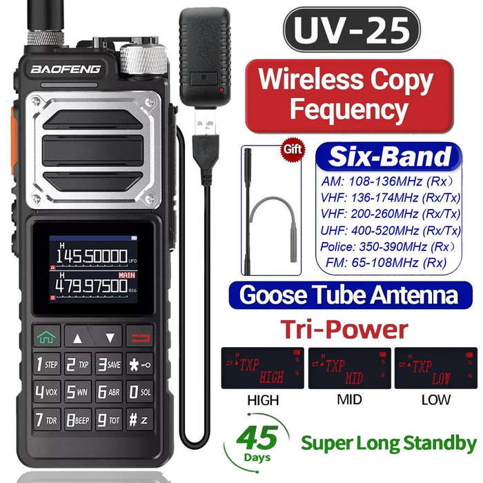 Baofeng UV25 10WATT Long range radio-Black Colour