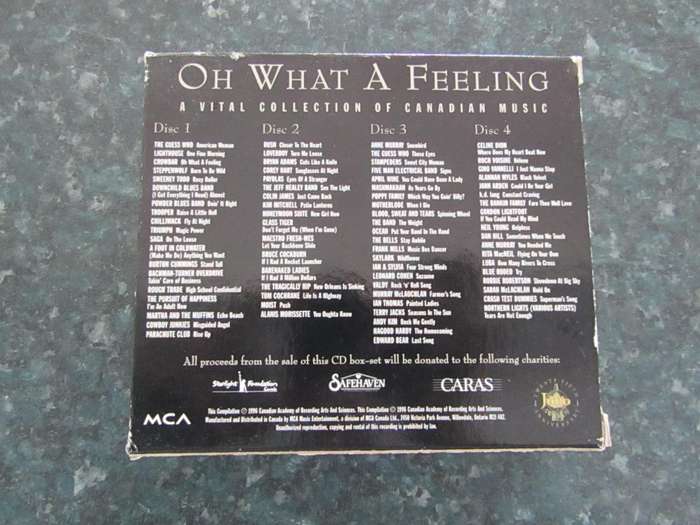 Various  Oh What A Feeling (A Vital Collection Of Canadian Music) (4 CD Boxset)