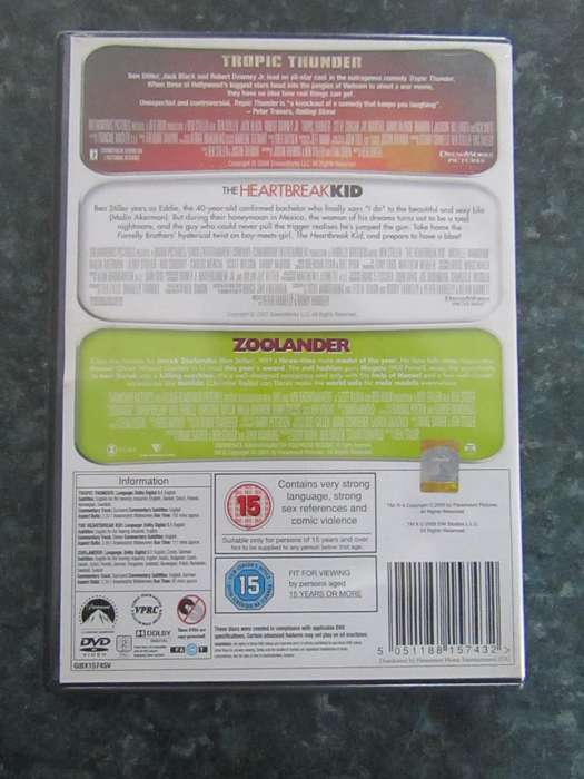 Tropic Thunder/Zoolander/The Heartbreak Kid (3 DVD)