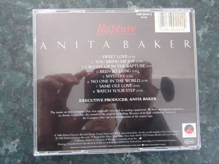 Anita Baker  Rapture (CD)