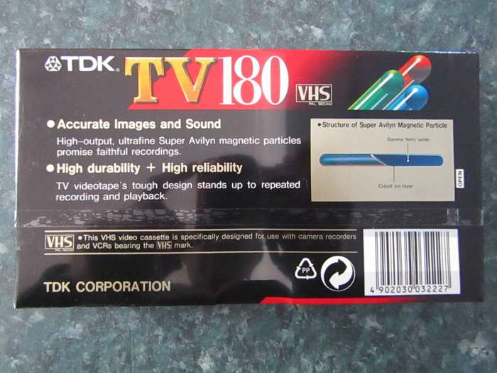 TDK  E-180 TV (VHS Video Cassette)
