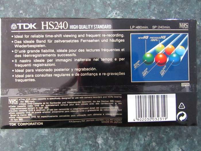 TDK  E-240 HSAA (VHS Video Cassette)