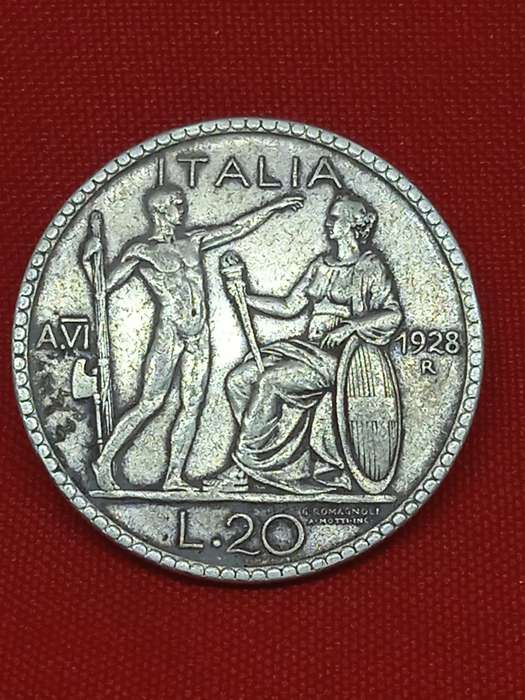 1928 20 LIRE ITALY(SILVER)