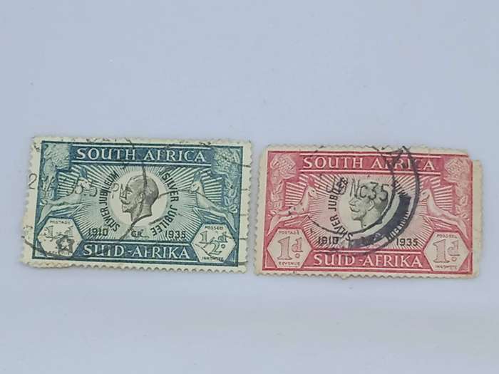 SOUTH AFRICA 1/2D AND 1D SILVER JUBILEE STAMPS(1910-1935)