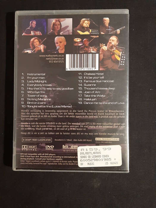 MATHYS ROETS  - SONGS OF LEONARD COHEN DVD