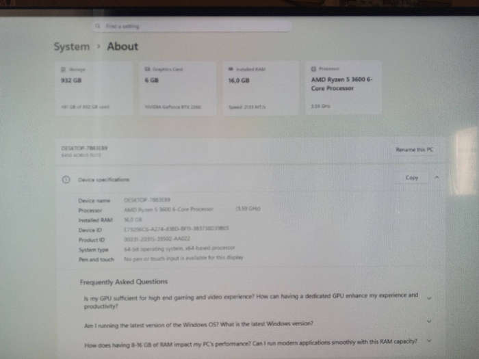 Ryzen 5 3600 gaming computer