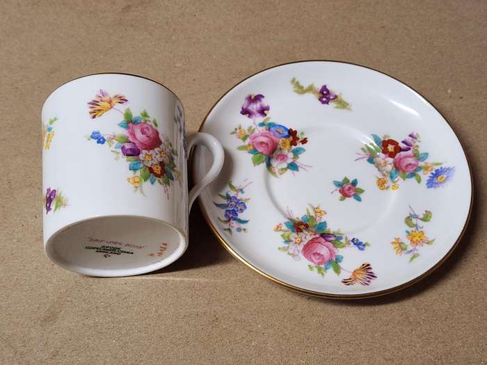 STUNNING SPODE COPELANDS CHINA CREAMER AND ONE DEMITASSE CUP AND SAUCER