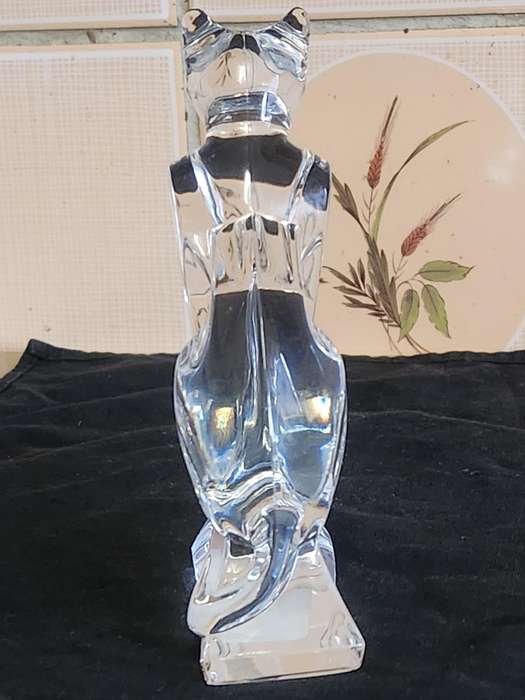 BEAUTIFUL J G DU RAND FRANCE CRYSTAL SPHINX CAT