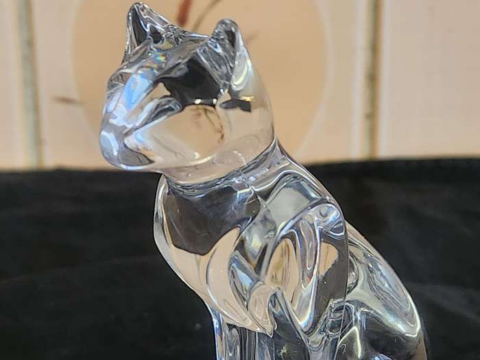 BEAUTIFUL J G DU RAND FRANCE CRYSTAL SPHINX CAT