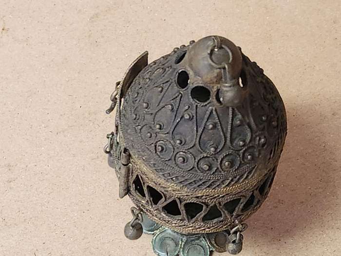 RARE VINTAGE SILVER PLATED EASTERN INCENSE BURNER