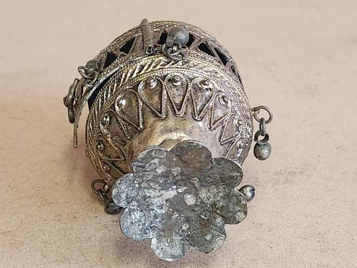 RARE VINTAGE SILVER PLATED EASTERN INCENSE BURNER