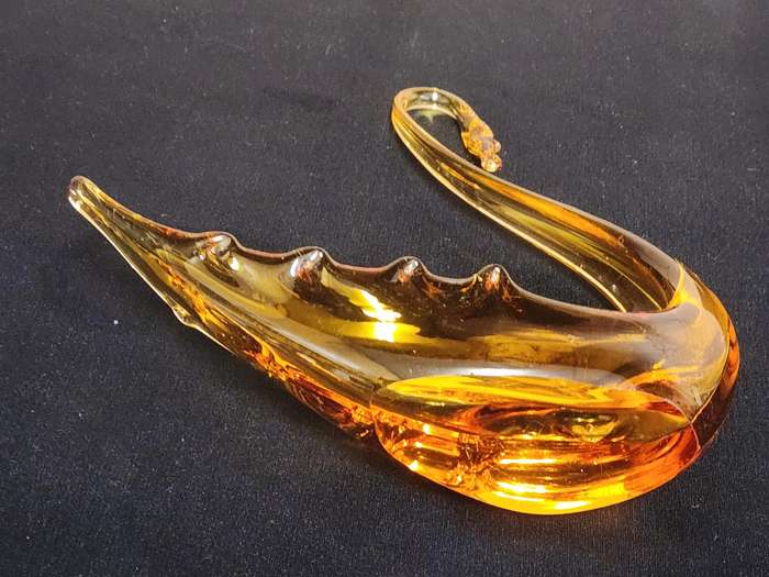 Vintage Murano Studio Art Glass Swan Shaped Bowl, Unmarked