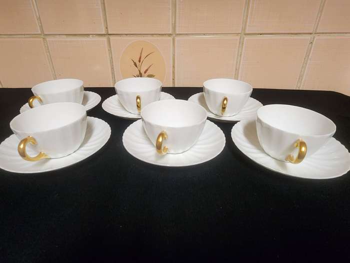 Vintage R S Tillowitz Silesia Set of Six Cups and Saucers