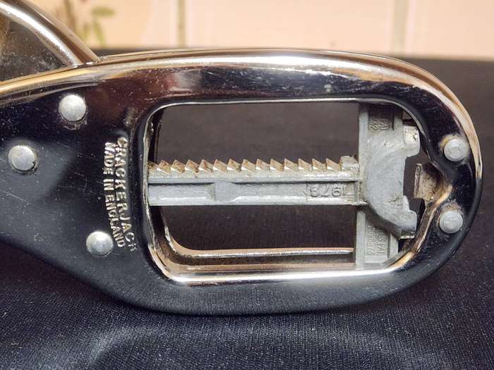 VINTAGE CHROMIUM CRACKERJACK NUTCRACKER, MADE IN ENGLAND