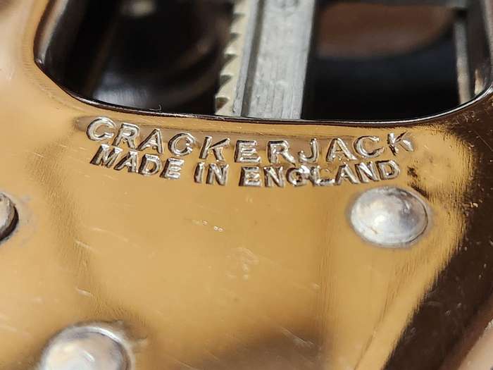 VINTAGE CHROMIUM CRACKERJACK NUTCRACKER, MADE IN ENGLAND