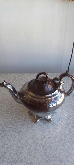 Vintage Silver Tone Water Jug Pitcher And Teapot - Possible Lustreware ??? Not sure.
