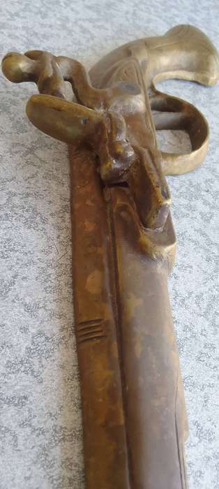 Brass Flintlock Pistol Wall Mount