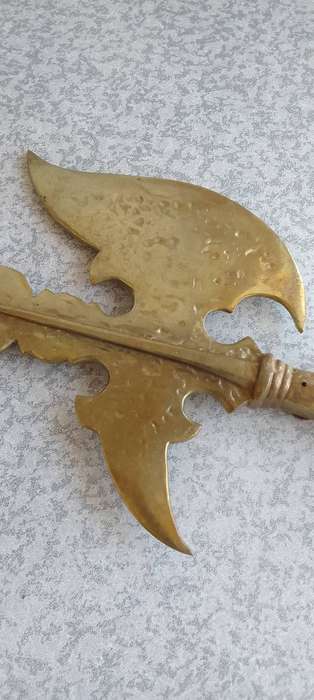 Solid Brass Halberd Spear Axe Hook Wall Mount