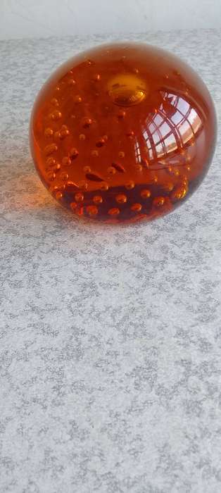 Solid  Vintage Orange/Amber?  Glass Paper Weight
