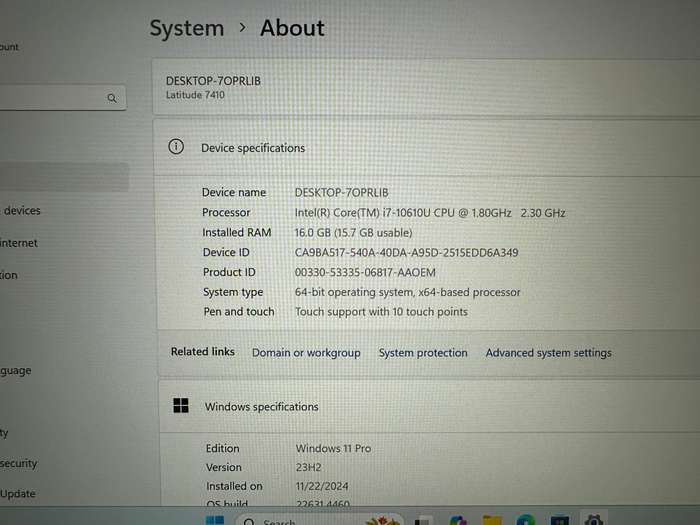 Dell Latitude 7410 i7 10610U / 16 GB Ram / 512GB SSD / 14 FHD Display